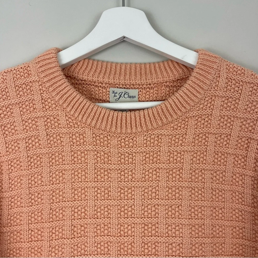 J. Crew Cotton Sweater in Checkered Stitch